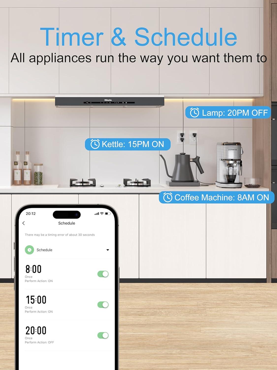 EIGHTREE 5GHz Wi-Fi Smart Plug with Energy Monitoring