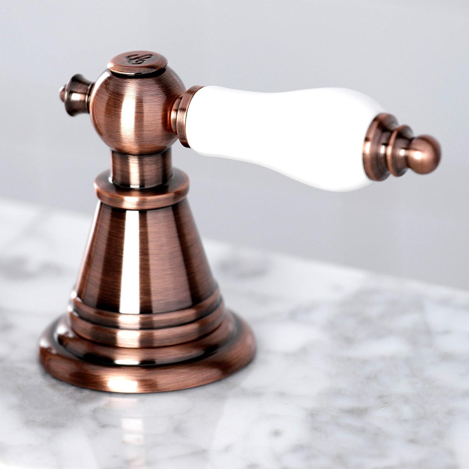 Kingston Brass English Classic Two-Handle 3-Hole Deck Mount Widespread Bathroom Faucet with Pop-Up Drain