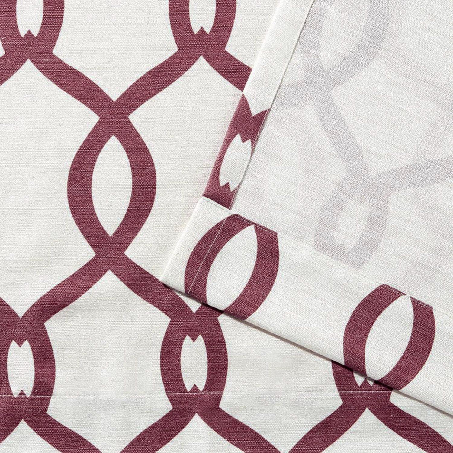 EXCLUSIVE HOME Kochi Light Filtering Linen Blend Grommet Top Curtain Panel Pair, 54"x96", Burgundy
