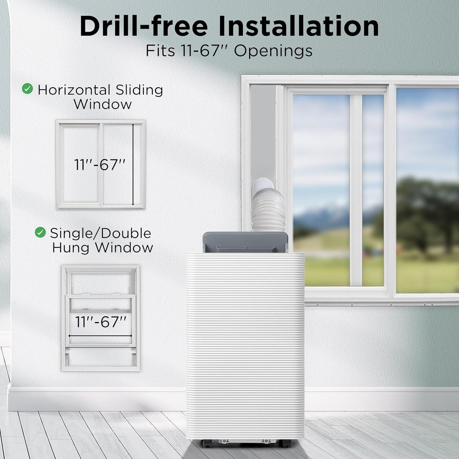 White Portable Air Conditioner and Heater with Remote and WiFi