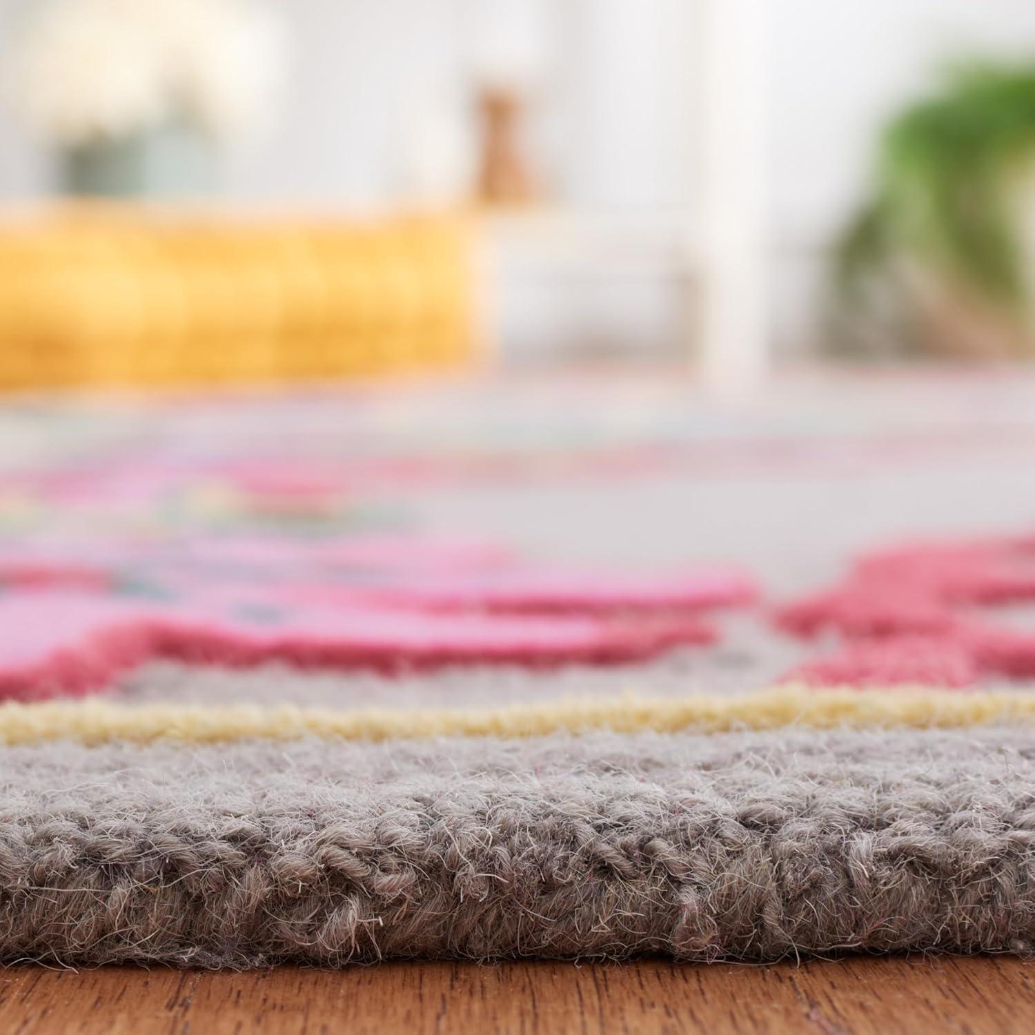 SAFAVIEH Bellagio Rio Floral Wool Area Rug, Dark Grey/Multi, 5' x 8'