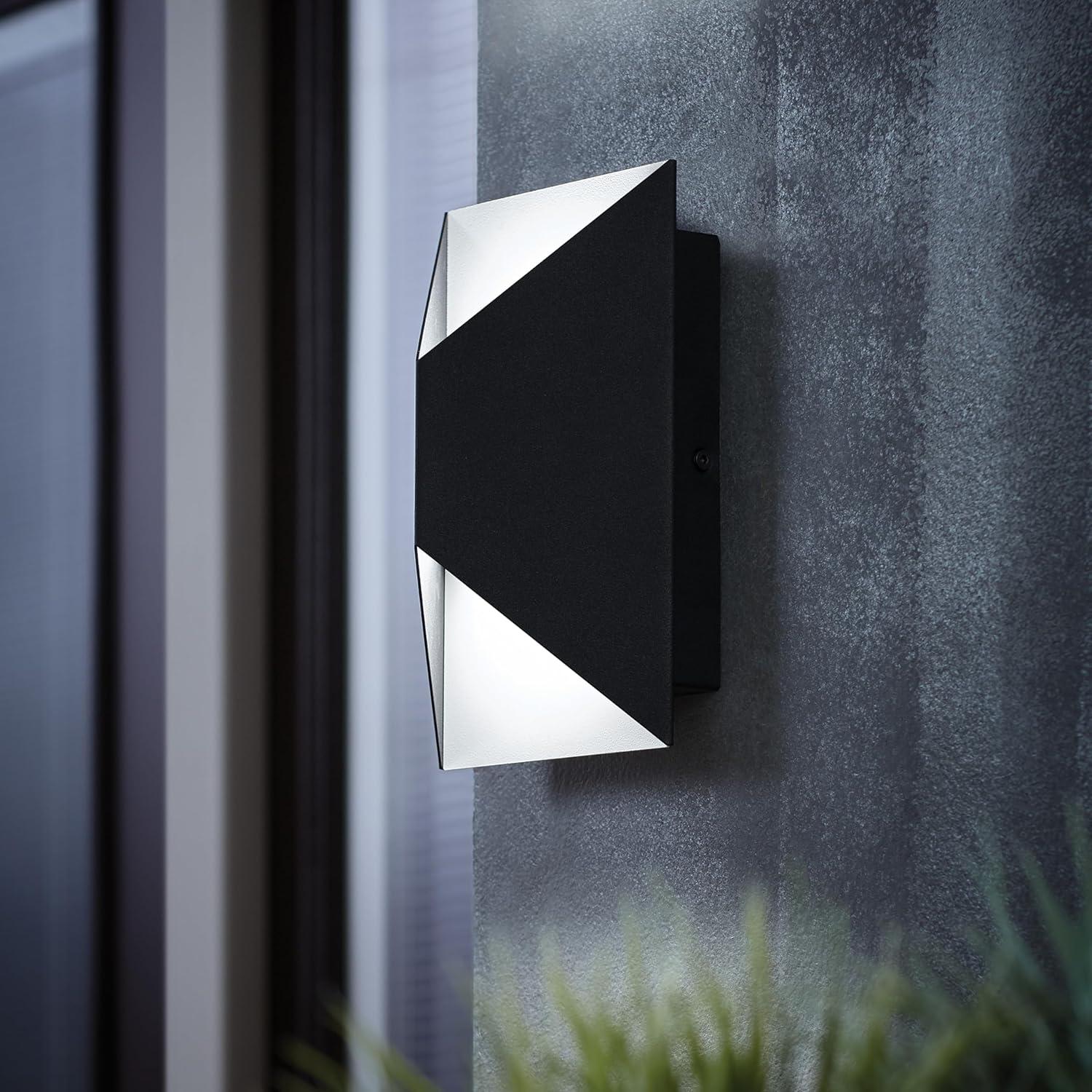 Black Aluminum Modern Outdoor LED Lantern Sconce