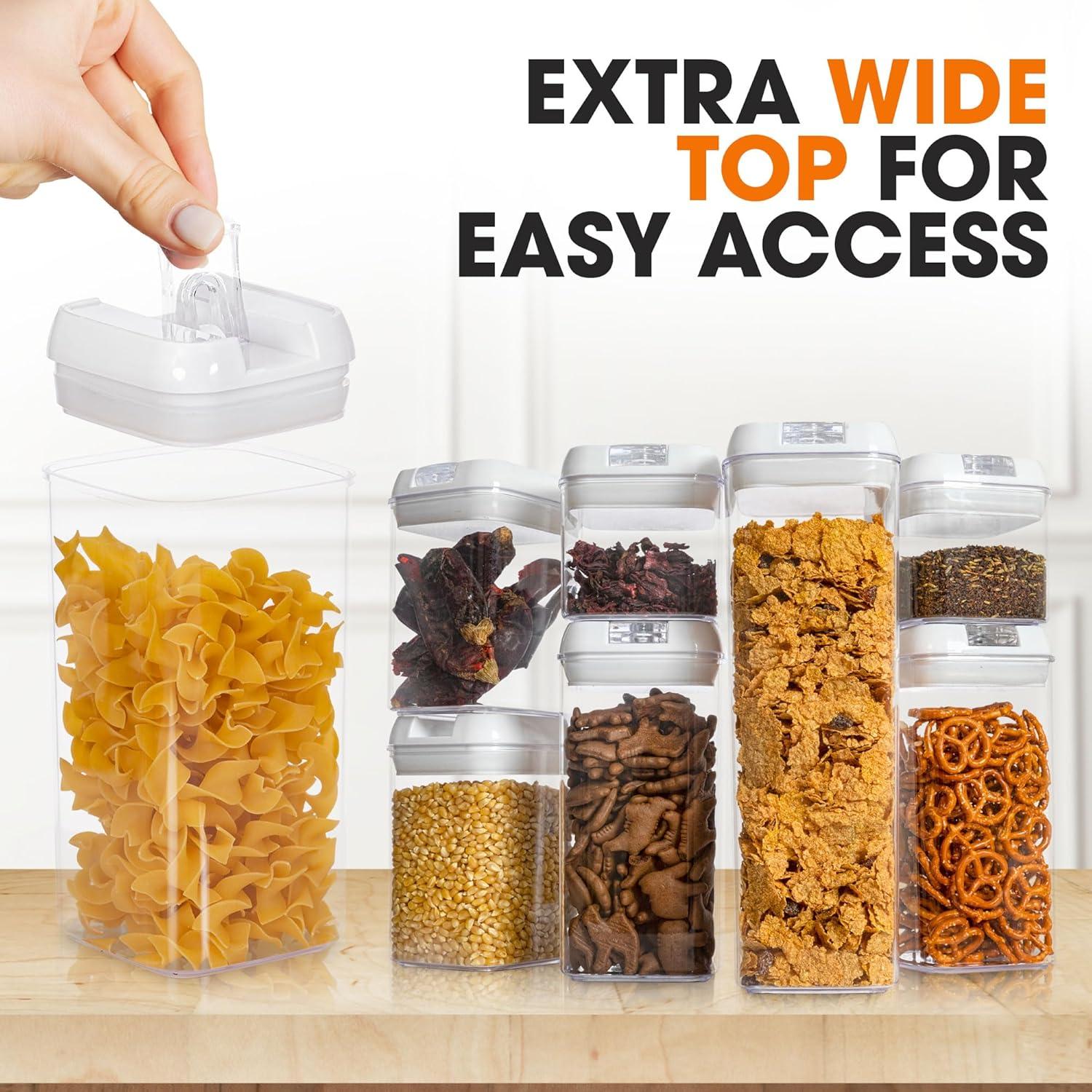 Cheer Collection Airtight Food Storage Containers, Set of 7 (White)