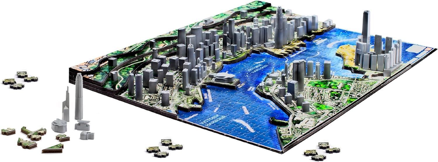 4D Hong Kong Cityscape Time Puzzle with 1100 Pieces