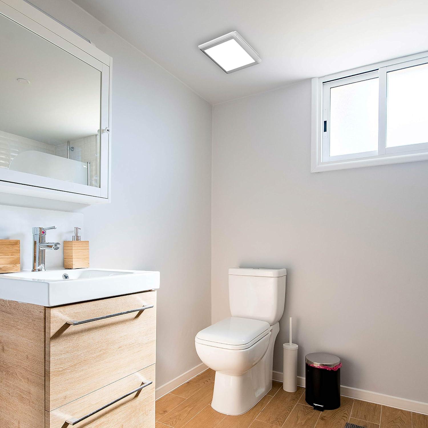 Smart White Dual Speed Bathroom Exhaust Fan with LED Light