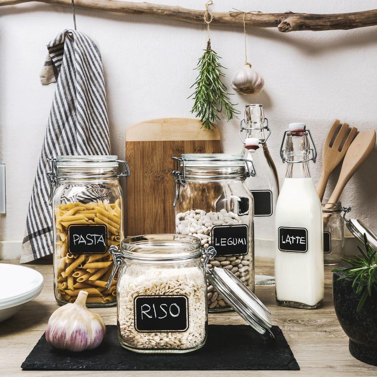 Bormioli Rocco 0.75L Swing Top Storage Jar w/Chalkboard Label