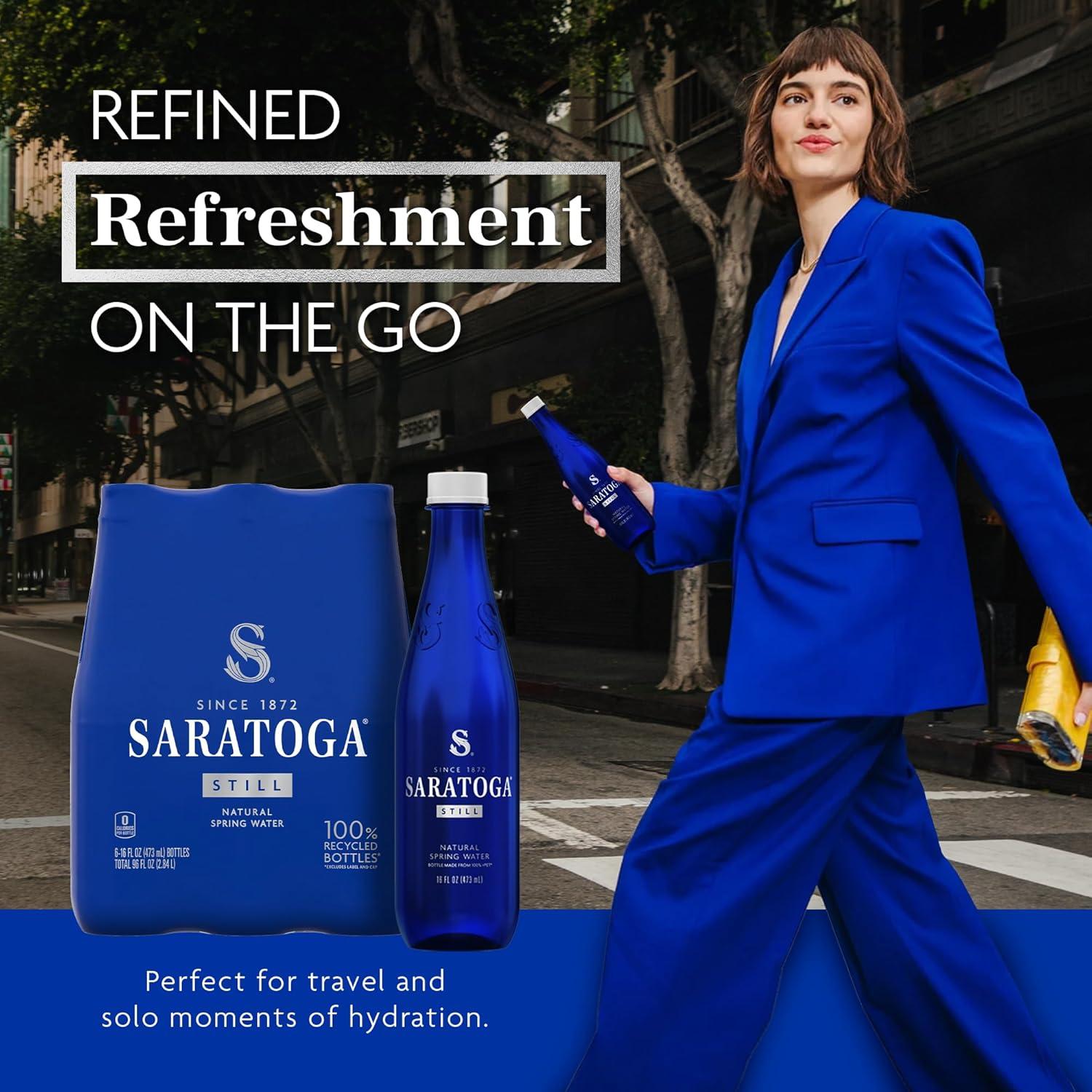 Saratoga Still Natural Spring Water in Recycled Plastic Bottles, 6 Pack