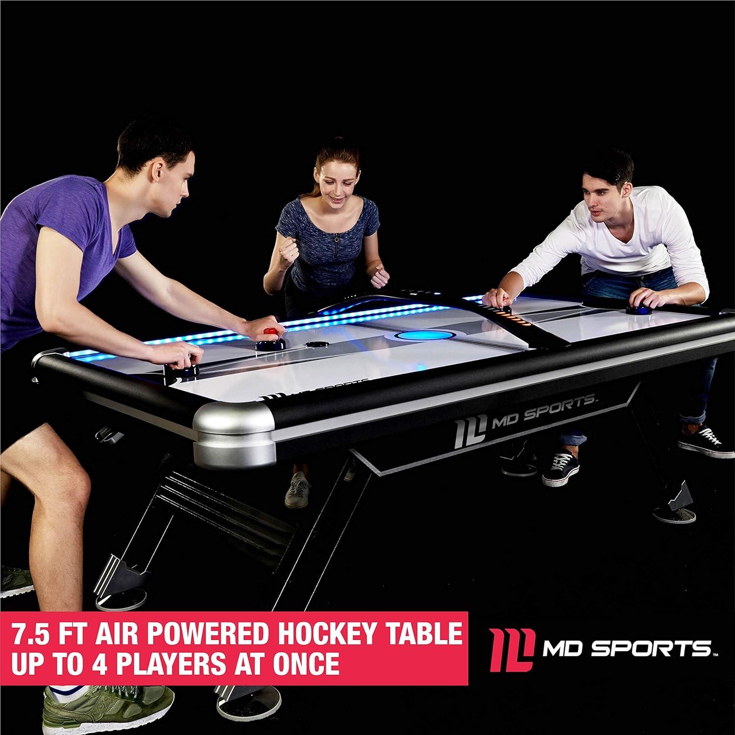 MD Sports 60" 2 -Player Air Hockey Table with Digital Scoreboard and Lights