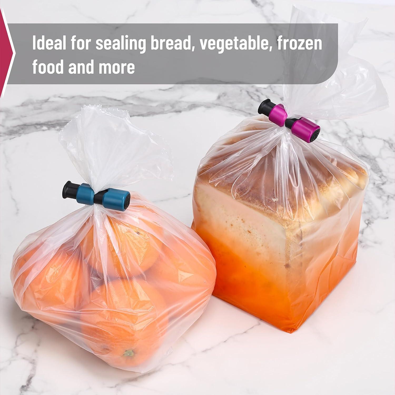 Mr. Pen- Bag Clips, 8 Pack, Squeeze and Lock Bread Bag Clips for Food Storage, Food Clips for Bags, Bread Clips, Plastic Bag Clip, Bag Closure Clips, Bread Clips Plastic, Bread Bag Clip