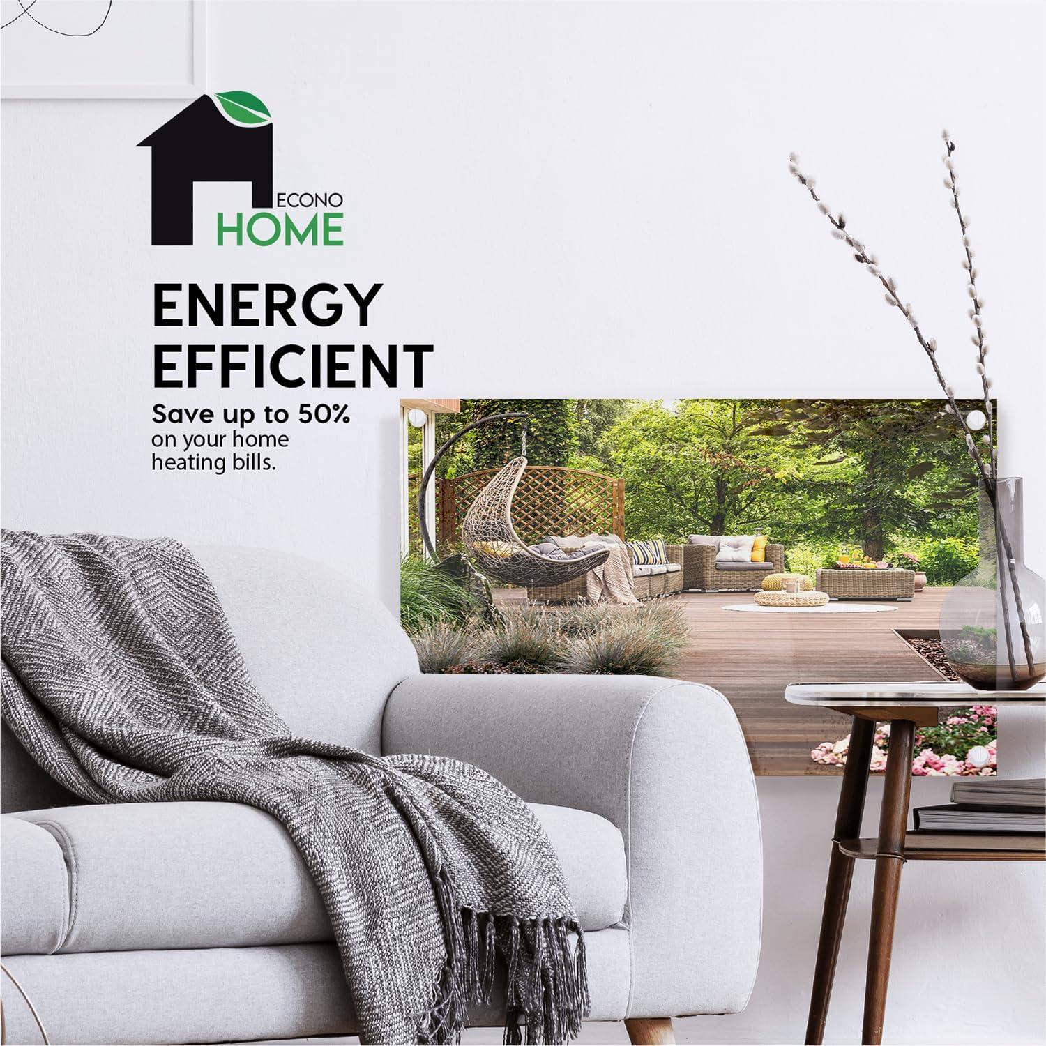 White Electric Wall Heater with Thermostat and Convection