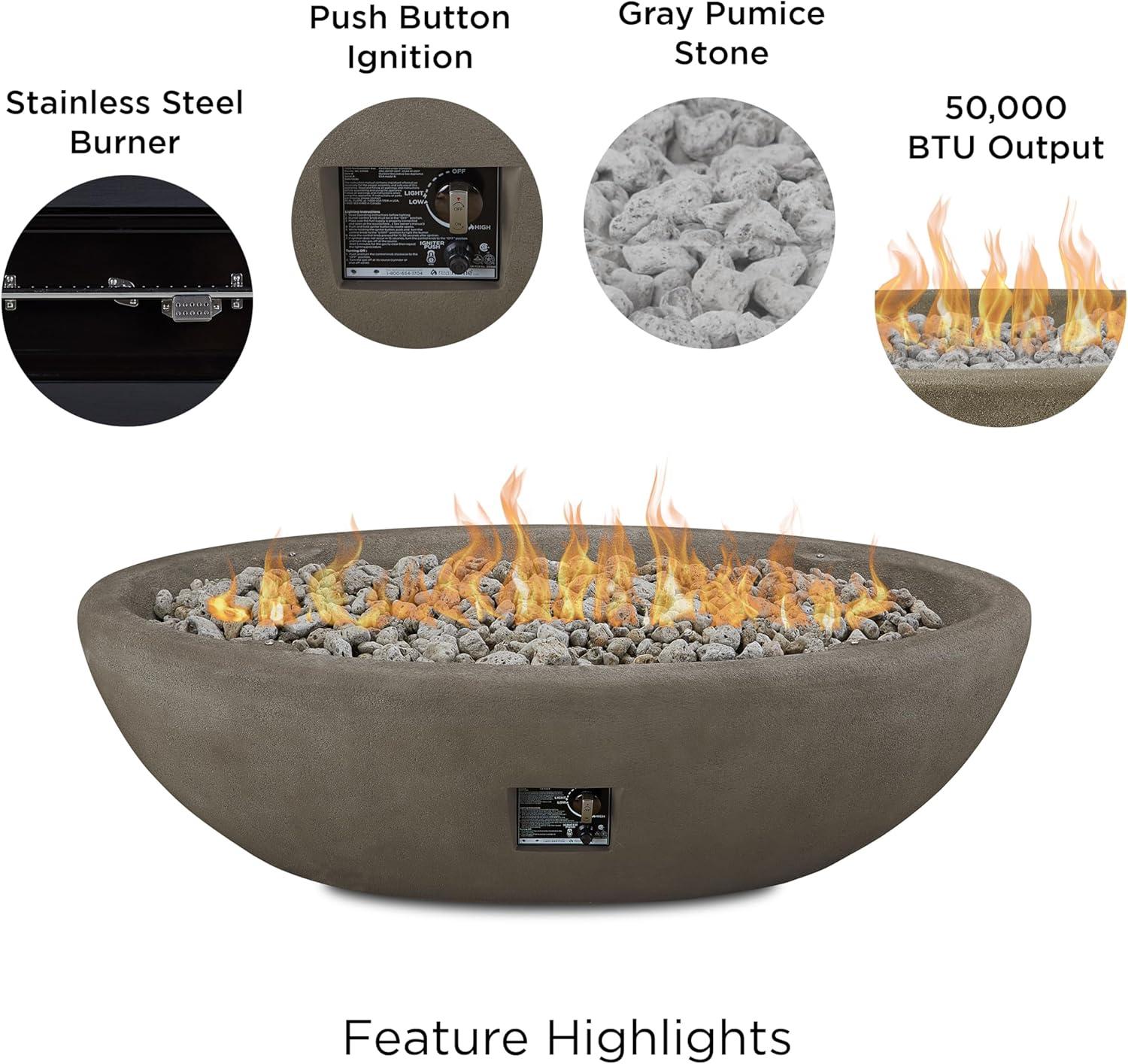 Fernanda Fire Bowl - Gray / Large Oval