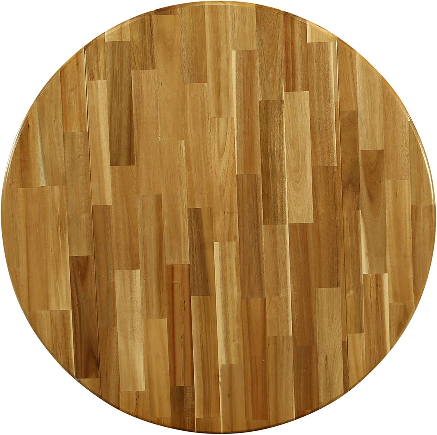 East West Furniture Dublin Wood Dining Table with Pedestal Legs in Natural