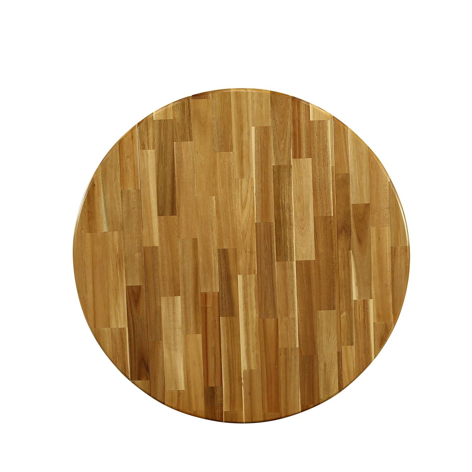 East West Furniture Dublin Wood Dining Table with Pedestal Legs in Natural