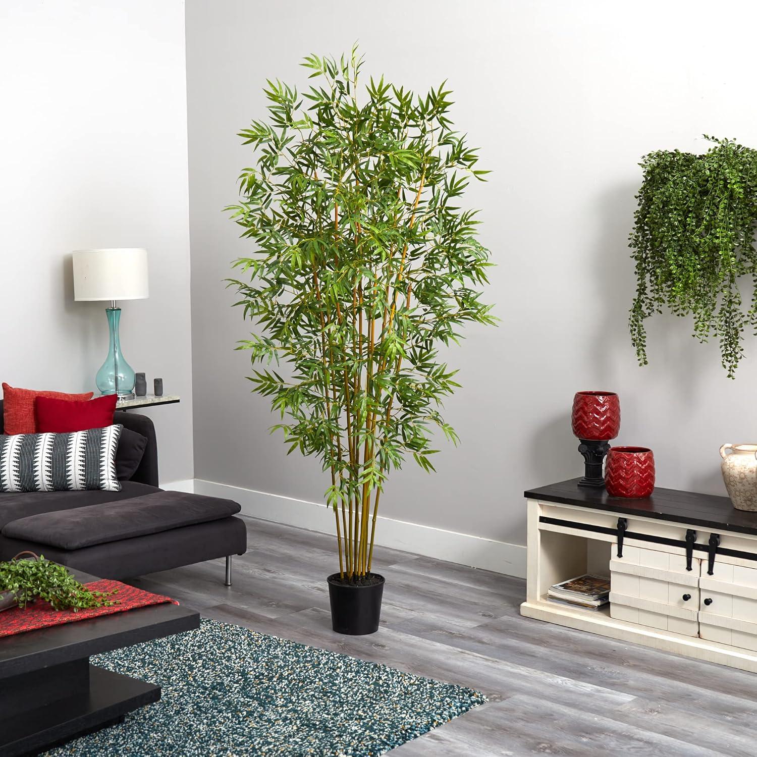 Nearly Natural 6' Mini Bamboo Silk Tree: Indoor Decorative Faux 6ft Greenery with Pot