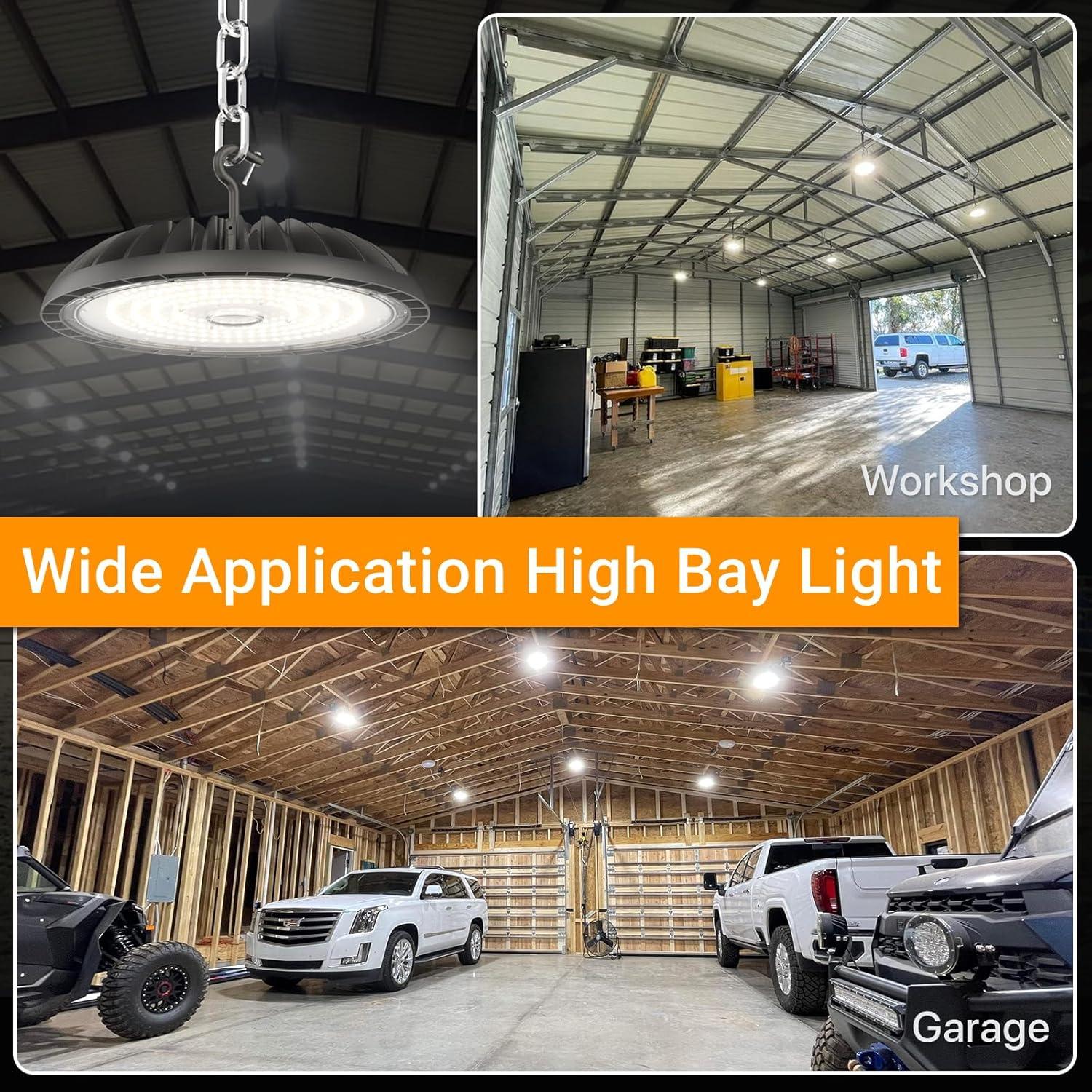 Led High Bay Light 250W, 5000K Bright High Bay Led Lights 37500LM, Durable UFO Bay Lighting (150LM/W) for Workshop, Garage, Warehouse