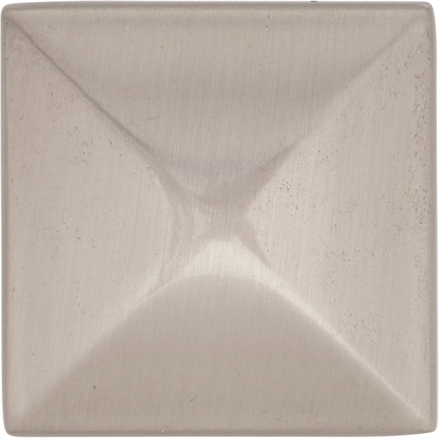 Satin Nickel Square Cabinet Knob with Mounting Hardware