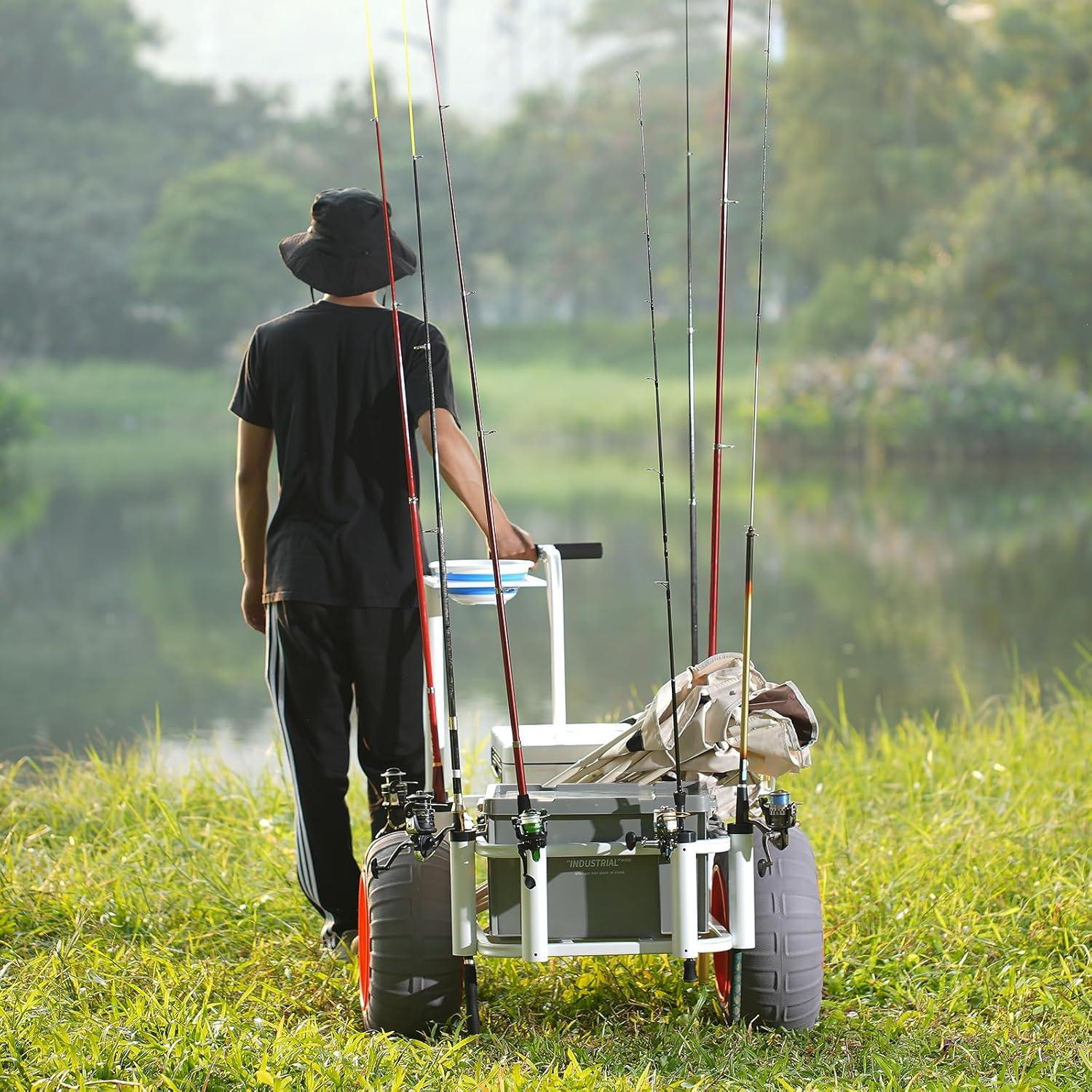 37.4'' H x 37'' W Fishing Cart with Wheels