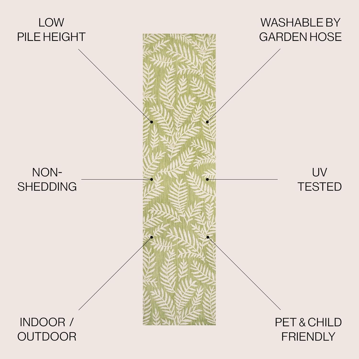 Nevis Palm Frond Indoor/Outdoor Area Rug - JONATHAN Y