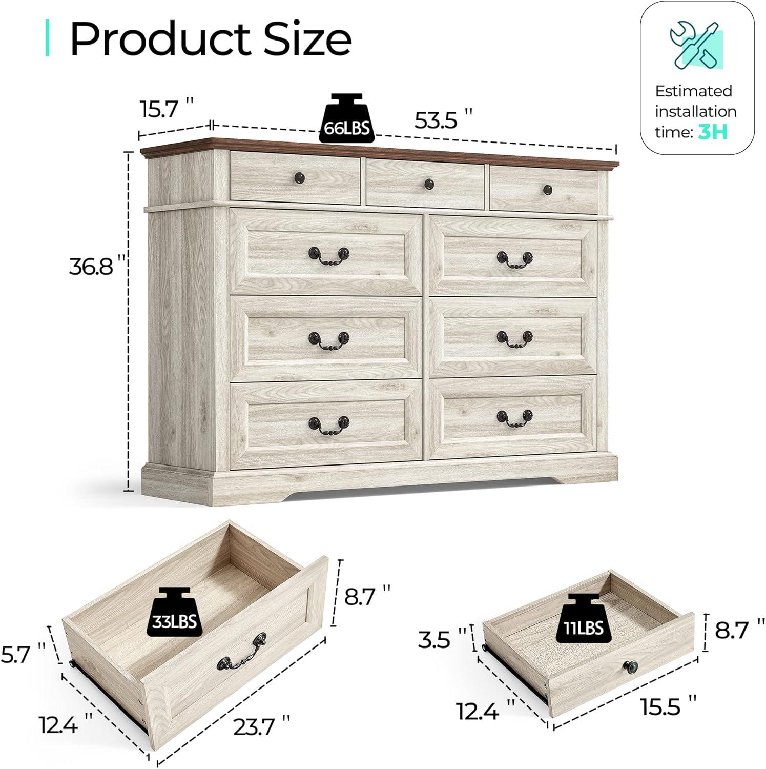 August Grove® Dugazon Wood Bedroom Dresser Farmhouse Drawer Chest