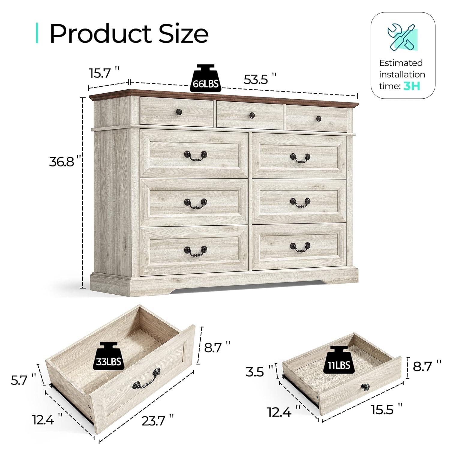 August Grove® Dugazon Wood Bedroom Dresser Farmhouse Drawer Chest
