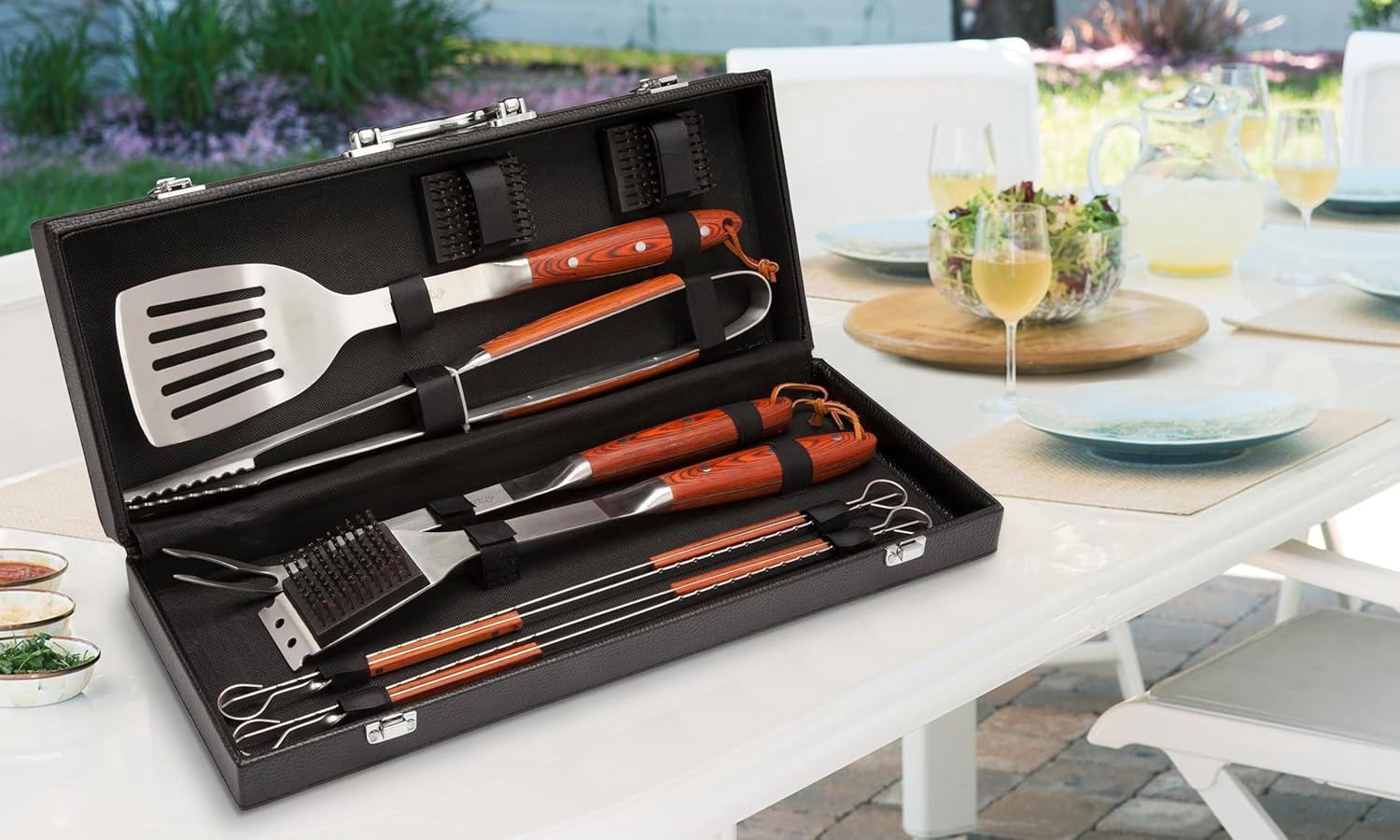 Cuisinart® 10 Piece Premium Grilling Tool - Includes Spatula, Tongs, Fork, Butcher Knife, Shears, And 4 Skewers