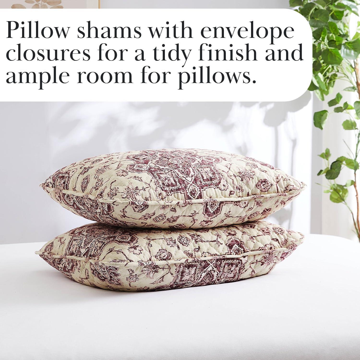 Southshore Fine Living Oversized Persia Lightweight 3-Piece Quilt Set Eggplant Full / Queen