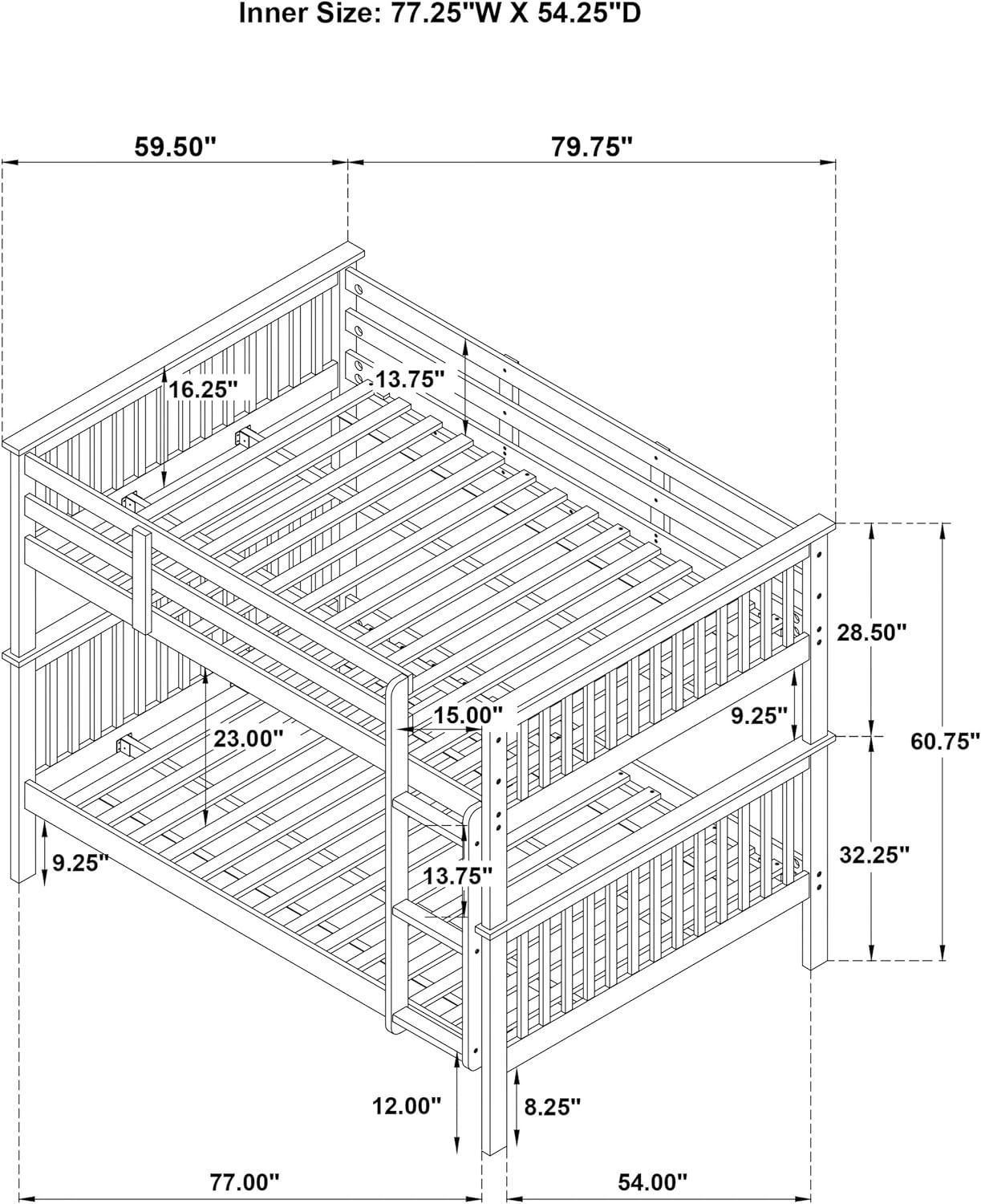 Coaster Chapman Transitional Full Over Full Wood Bunk Bed in Black Finish