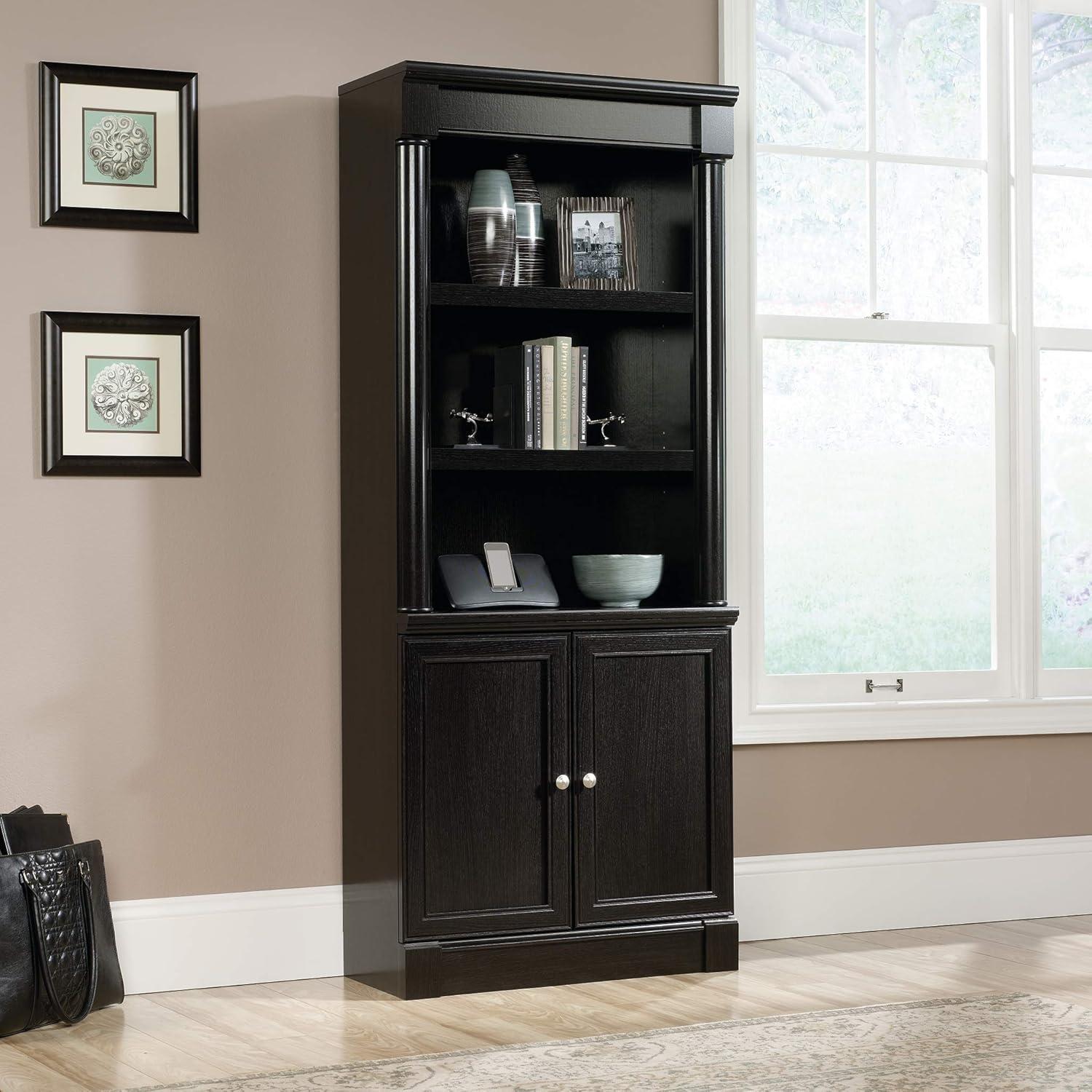 Sauder Palladia Engineered Wood and Metal 3-Shelf Bookcase in Wind Oak