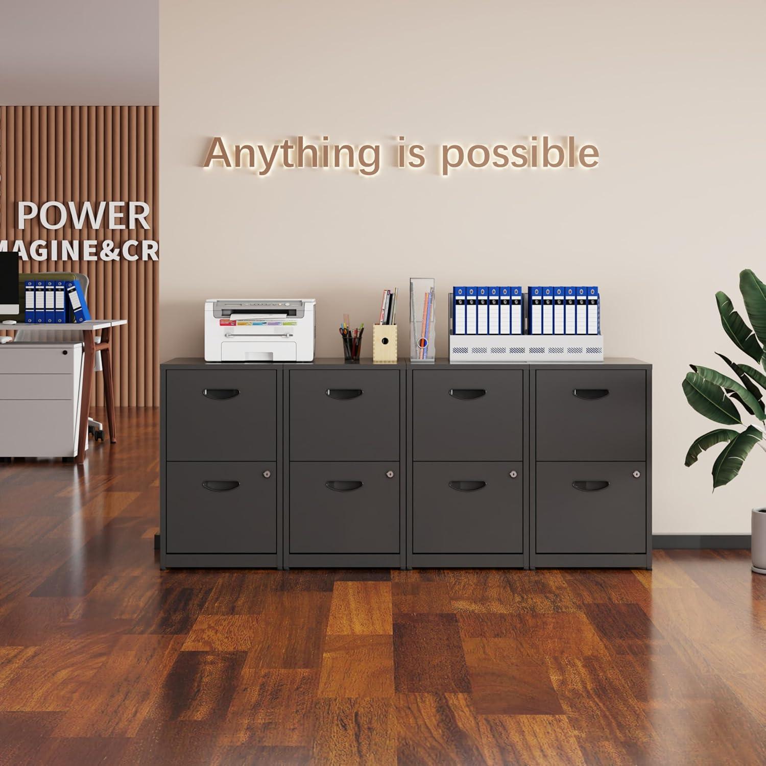 Inbox Zero 2 Drawer File Cabinet With Lock Metal Vertical File Cabinet | Wayfair