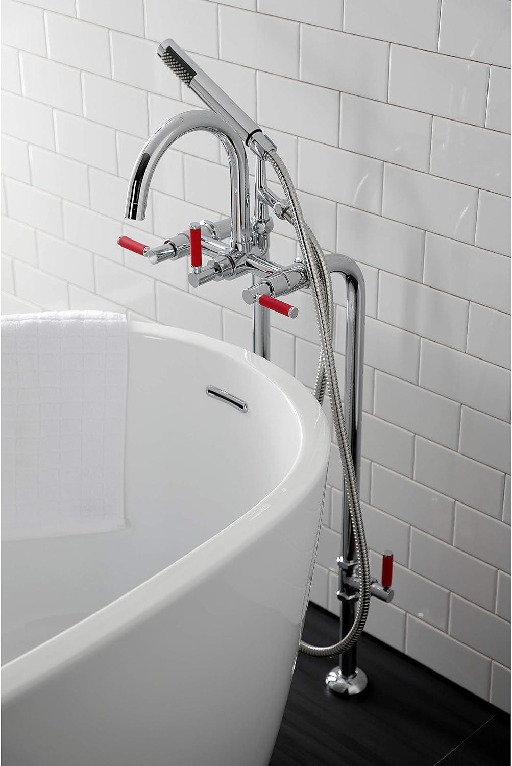 Kingston Brass Concord Freestanding Tub Faucet with Supply Line and Stop Valve