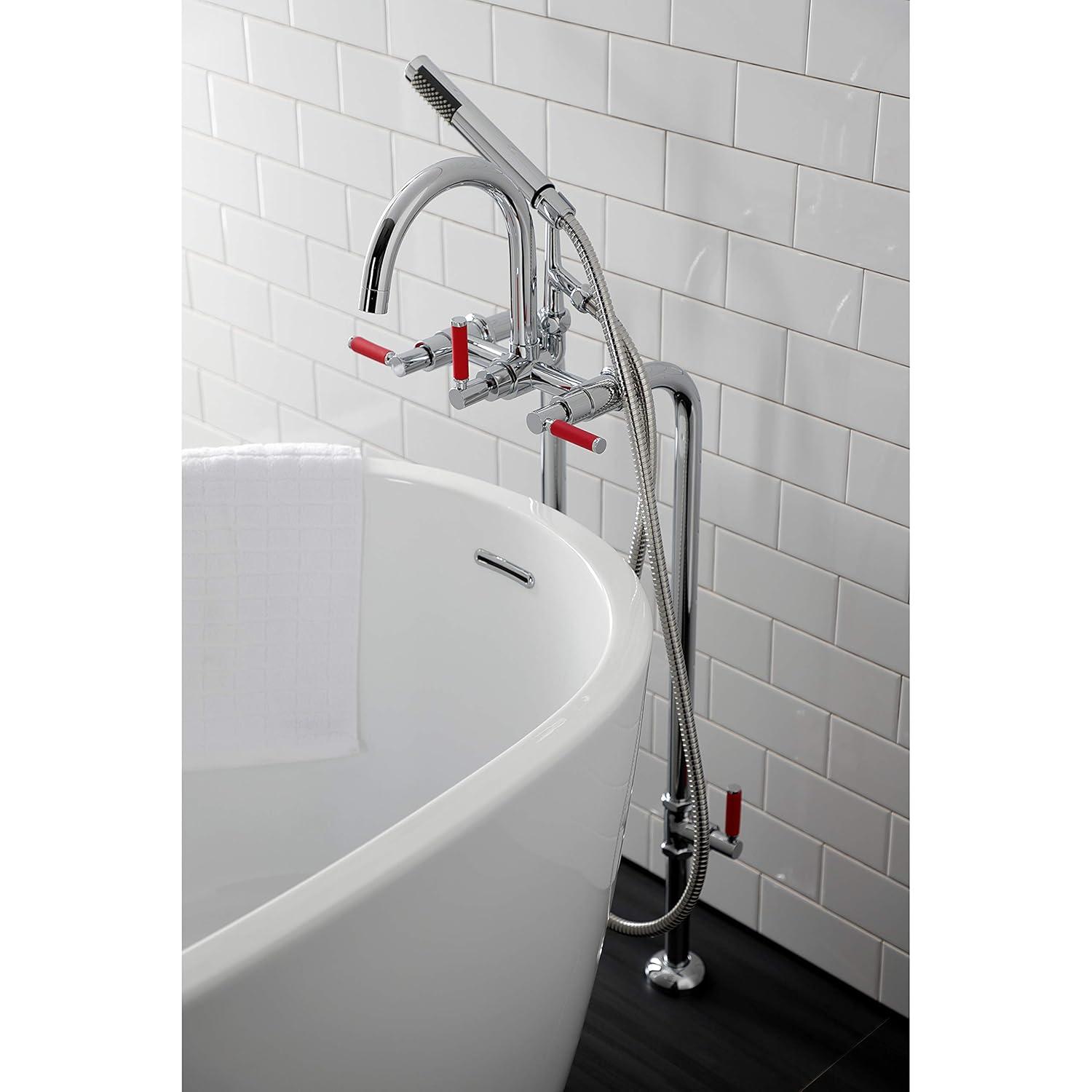 Kingston Brass Concord Freestanding Tub Faucet with Supply Line and Stop Valve