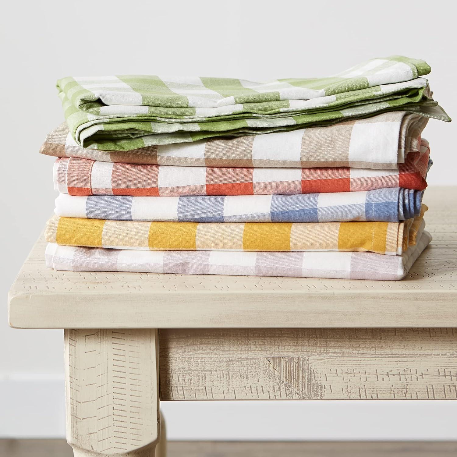 Design Imports CAMZ12420 60 x 120 in. Stone Buffalo Check Tablecloth