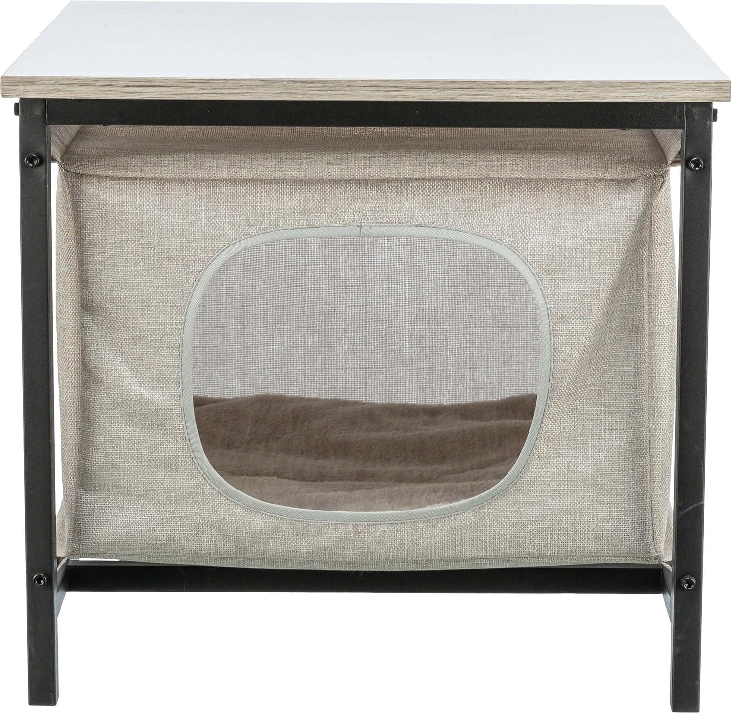 TRIXIE Emmie Indoor Cat Condo, Cat Bed Side Table & Nightstand, Cat Hideaway Cave with Cozy Cushion