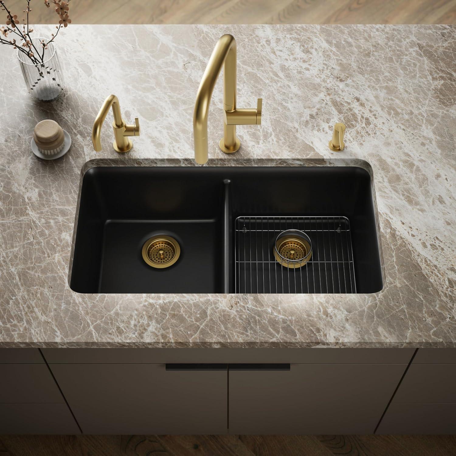 Cairn® 34" L x 18" W Under-Mount Double-Equal Kitchen Sink