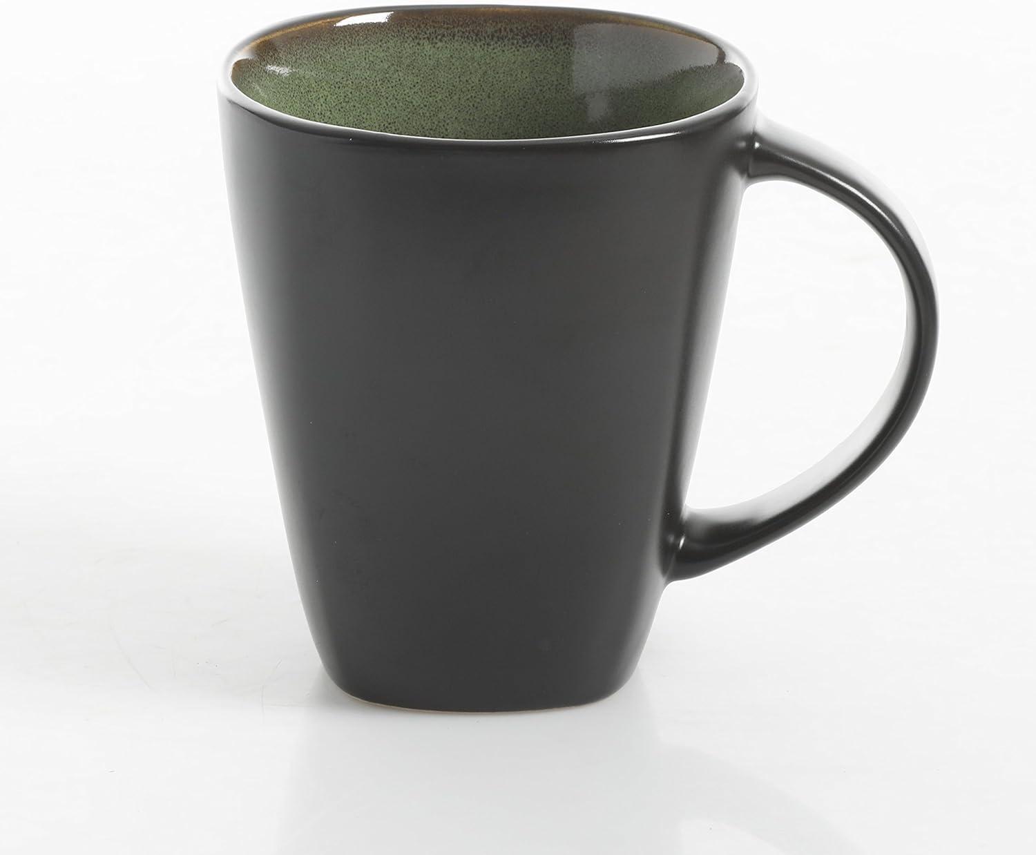 Gibson Soho Lounge Square 16-Piece Stoneware Dinnerware Set Green