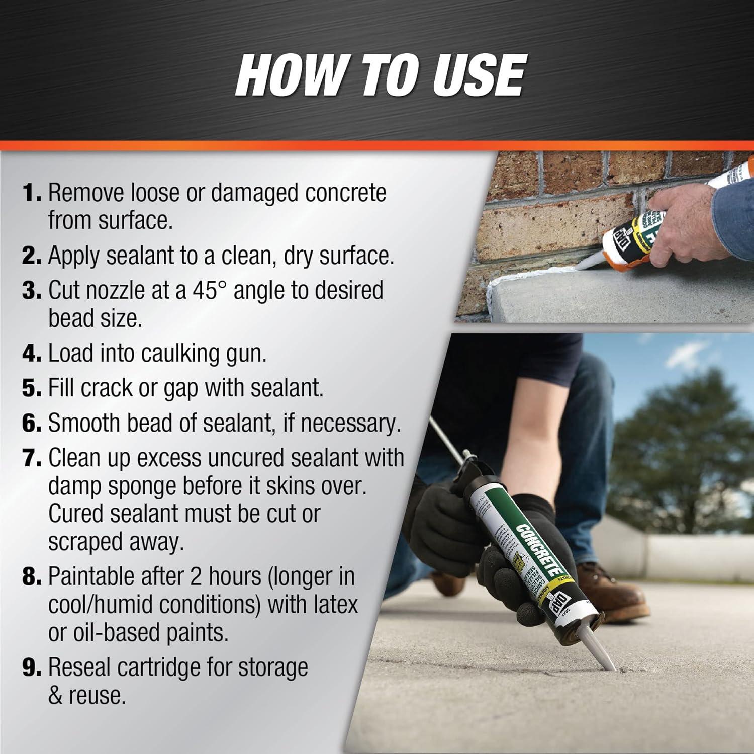 DAP Gray Silicone Concrete and Masonry Filler and Sealant 10.1 oz