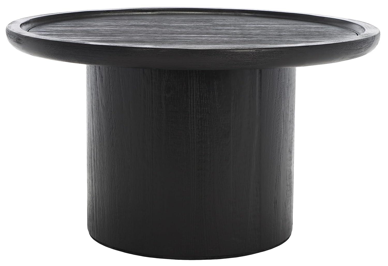 Devin Round Coffee Table - Black - Safavieh