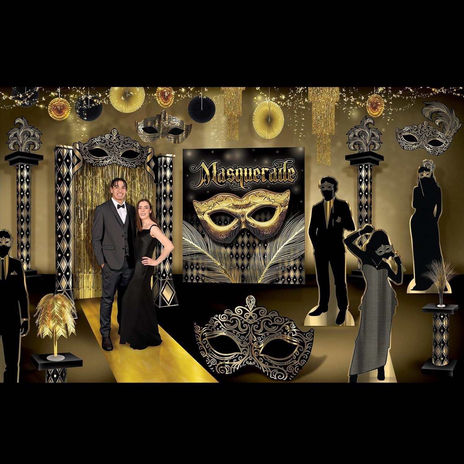 Beistle Masquerade Mask Wall Decorations, Asstd, (3/Box) Multicolored