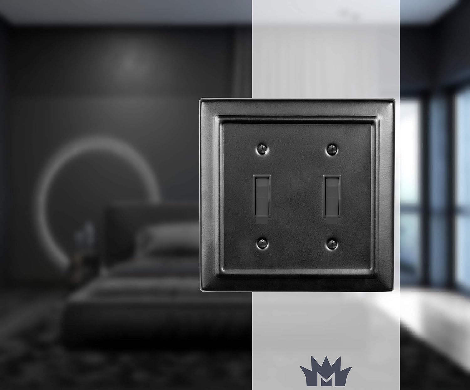 Monarch Abode Architectural 2 - Gang Toggle Light Switch Standard Wall Plate (Set of 2)