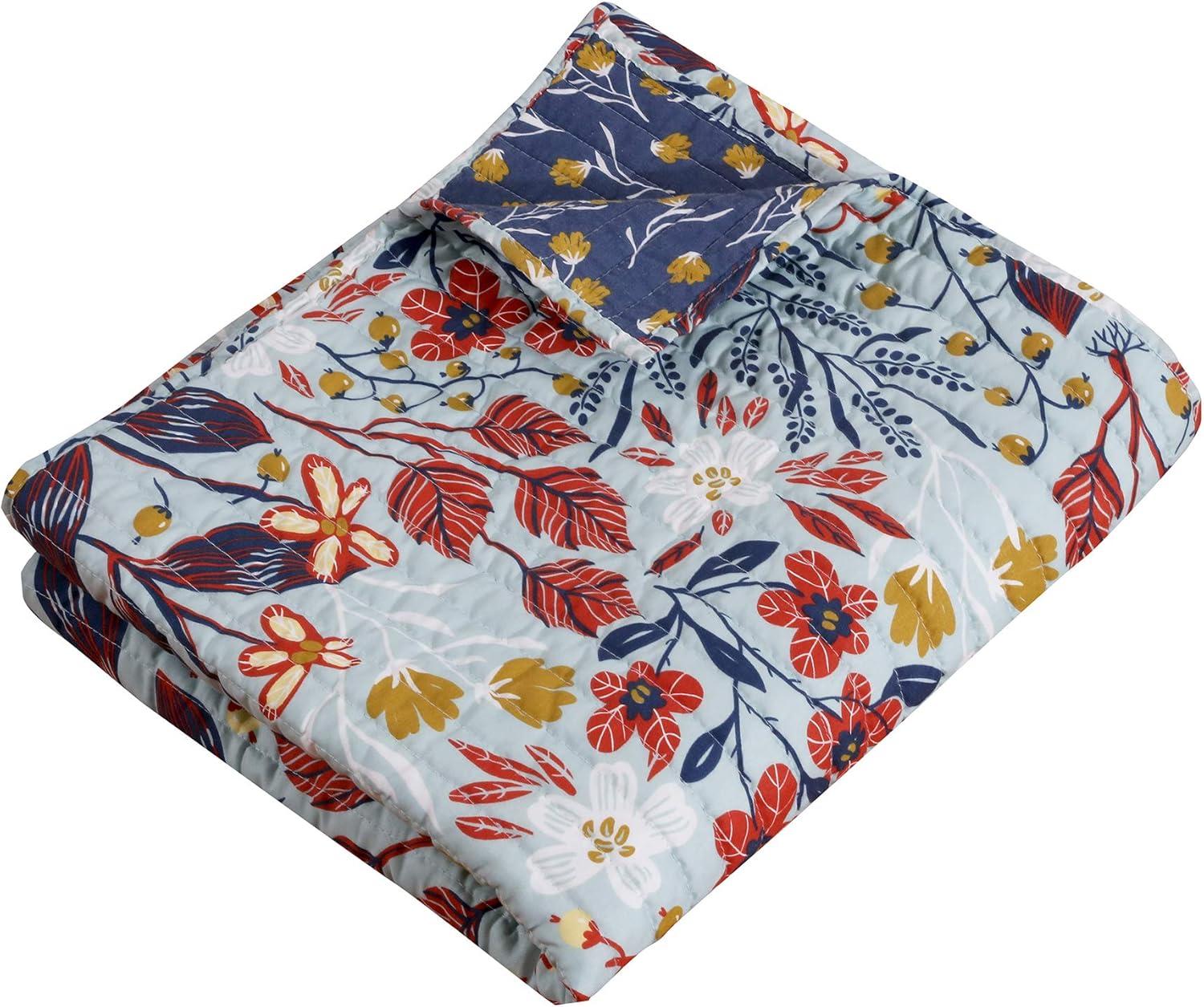 Barefoot Bungalow Perry Floral And Reversible Perfect Accessory Throw Blanket - 50x60", Multicolor