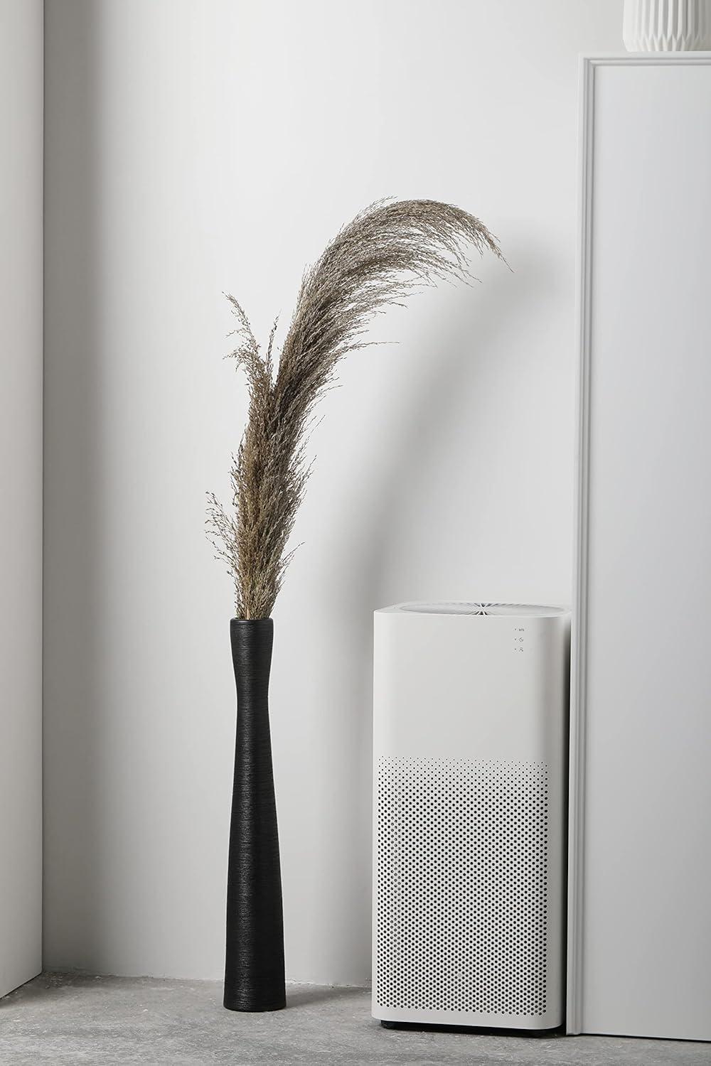 Black Floor Vase 20" Tall Ceramic Vases Large,Skinny Long Matt Vase for Pampas Grass,Modern Minimalist Style Flower Vase for Home Decor Office Decoration,Centerpieces