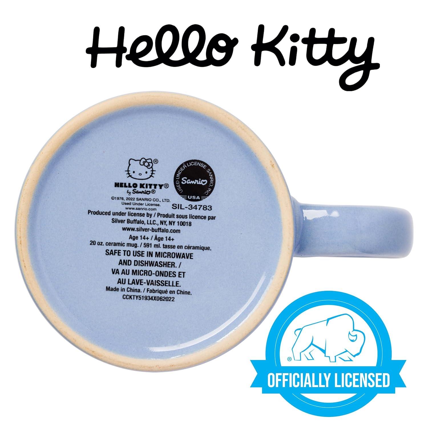 Silver Buffalo Sanrio Hello Kitty 20oz Wax Resist Ceramic Mug