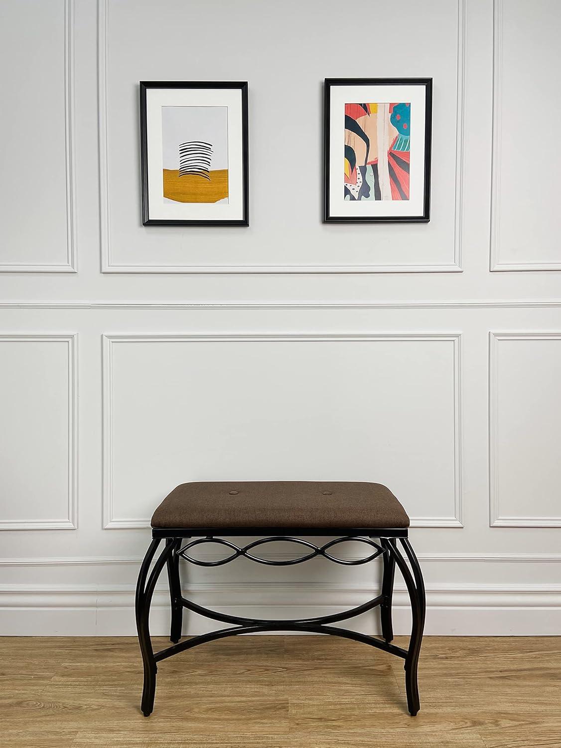 Mango Steam Mocha Brown Shoe Bench - Vanity Seat for Makeup Room, Dressing Stool, Entryway Bench