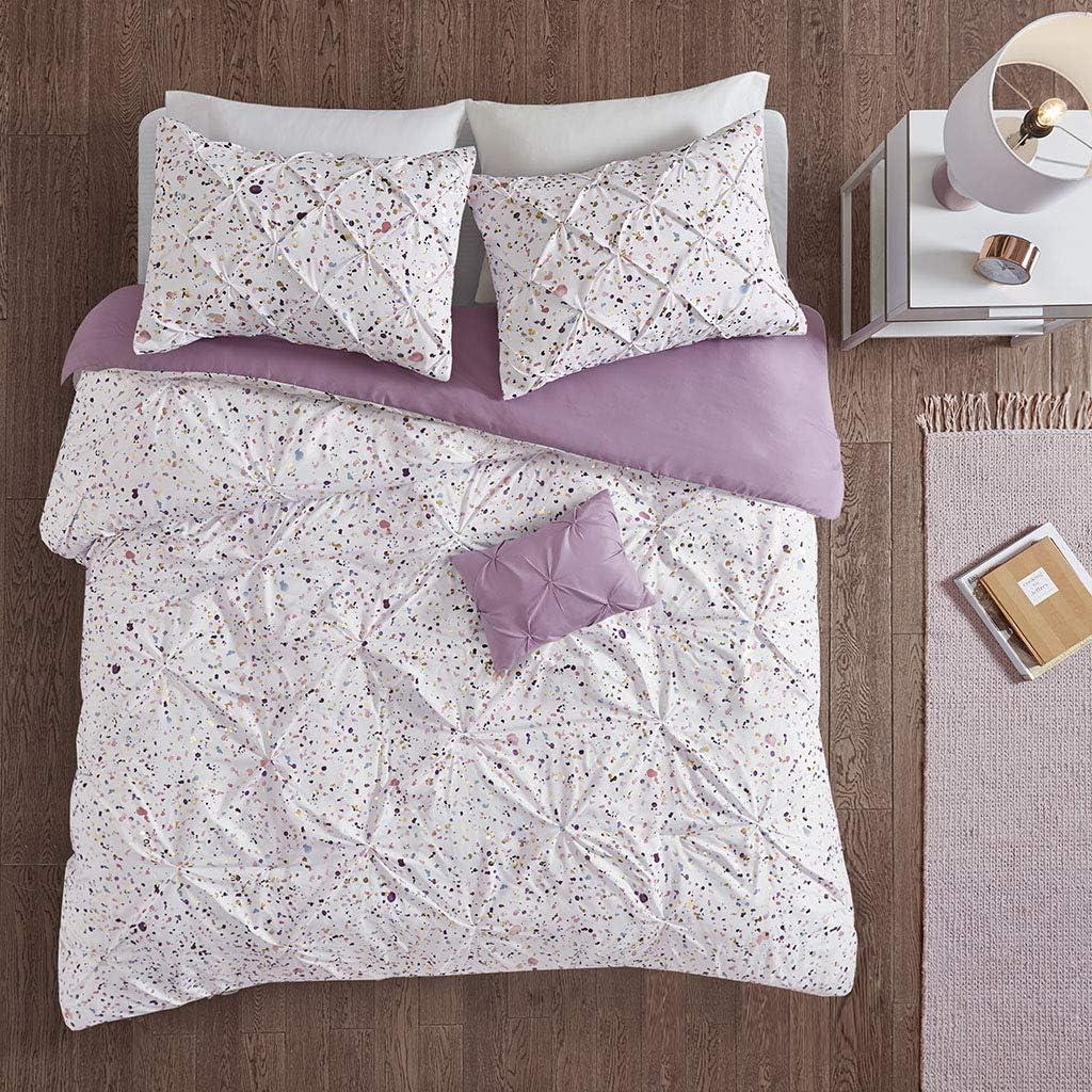 Nicole Metallic Printed and Pintucked Duvet Cover Set - Intelligent Design