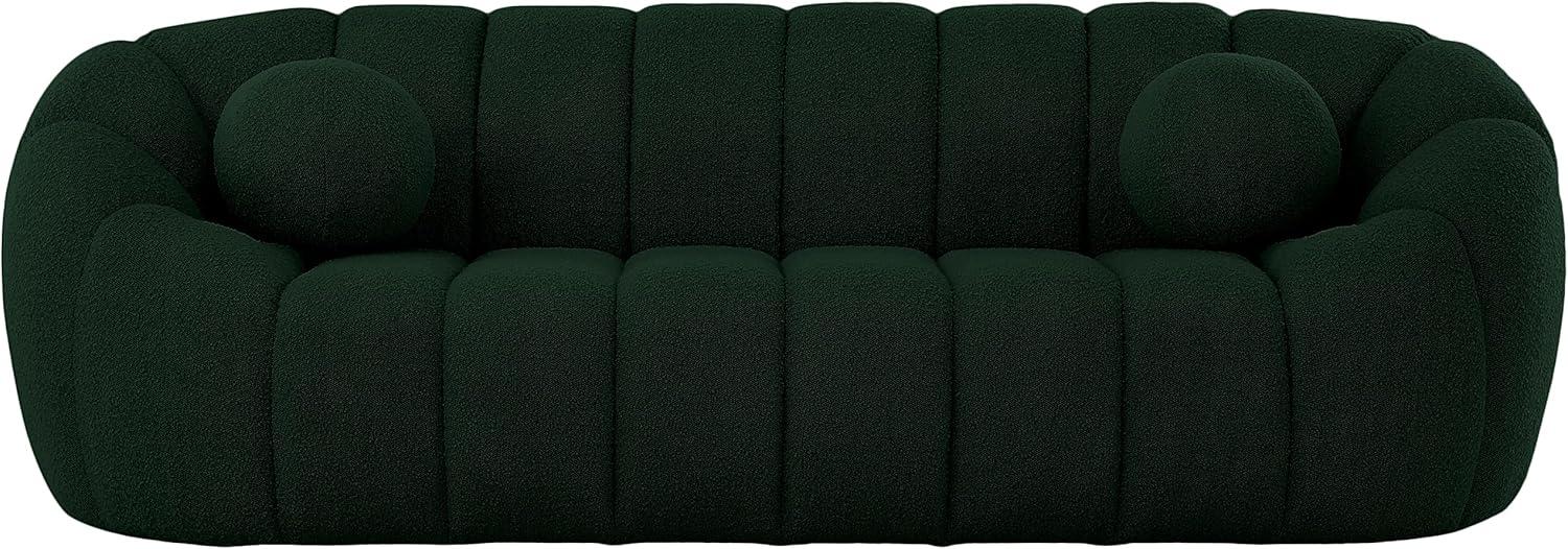 Meridian Furniture Elijah Green Boucle Fabric Sofa