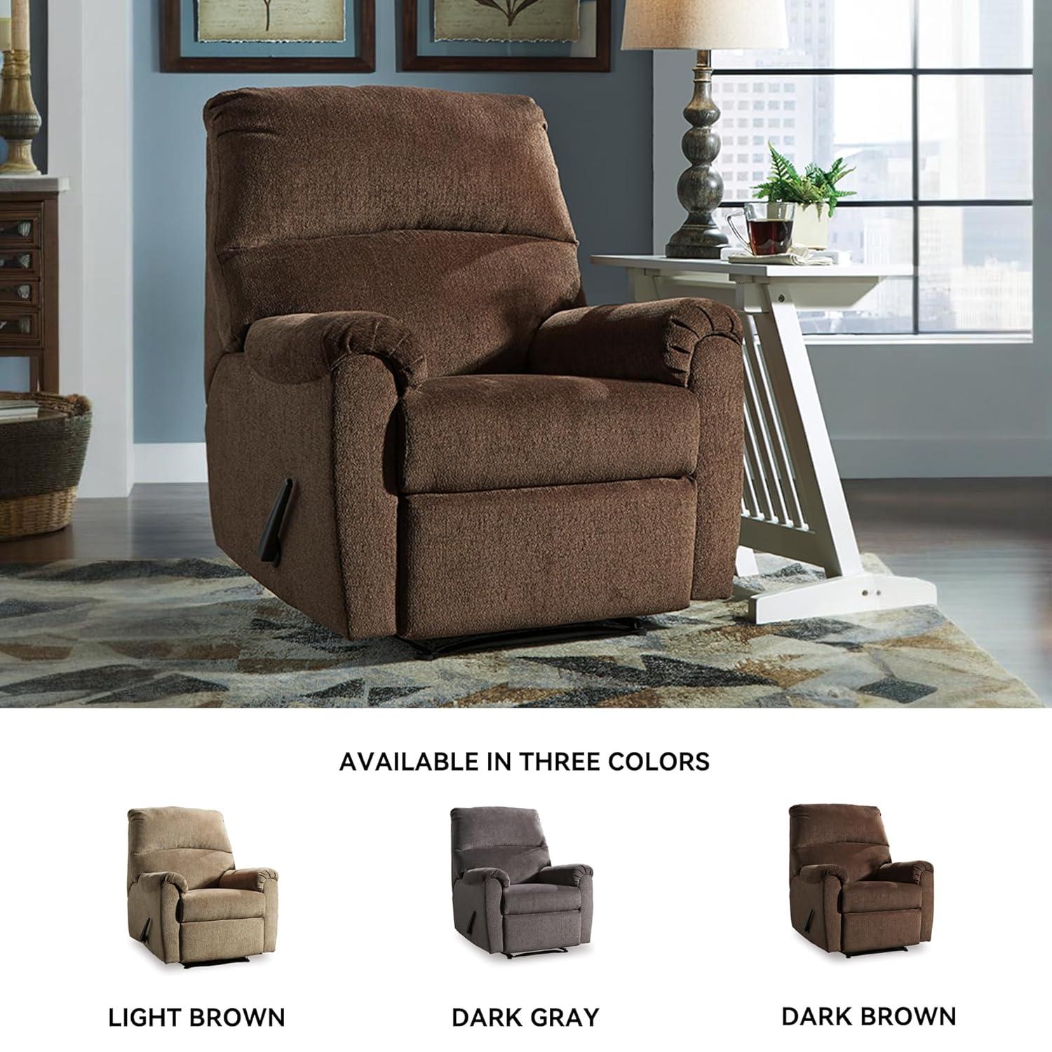 Chocolate Brown Polyester Contemporary Recliner