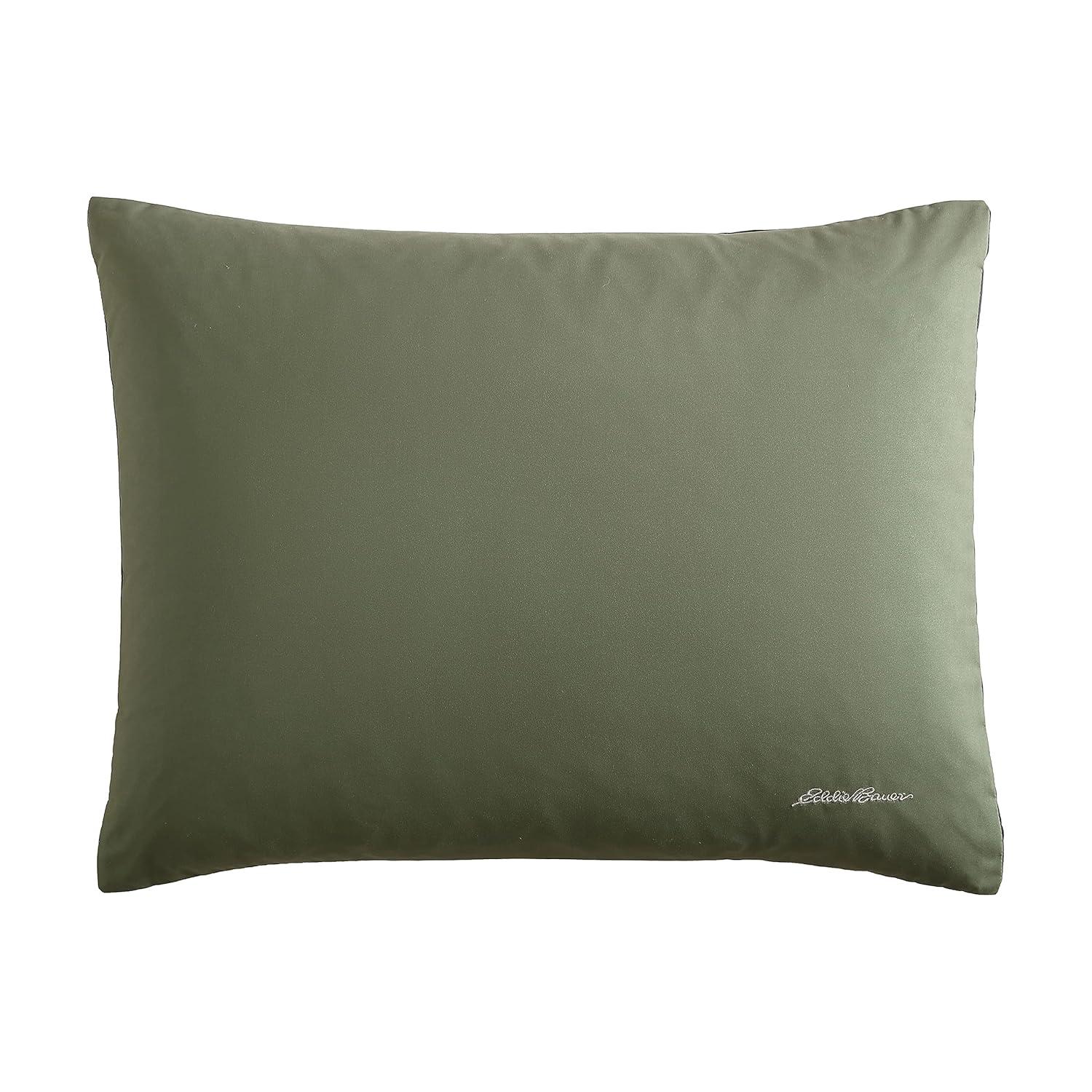 Eddie Bauer Skyline Stripe Reversible Green Duvet Cover Set
