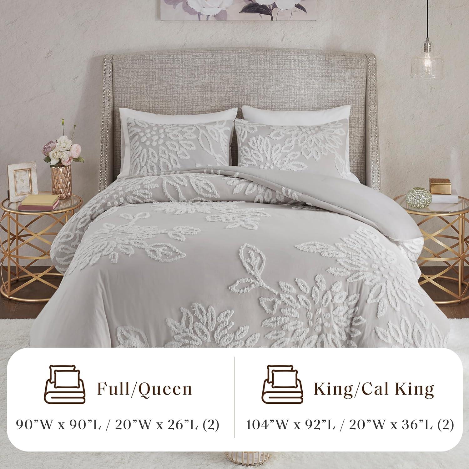 Kelly Clarkson Home Gwyneth 3 Piece Tufted Cotton Chenille Floral Duvet Cover Set