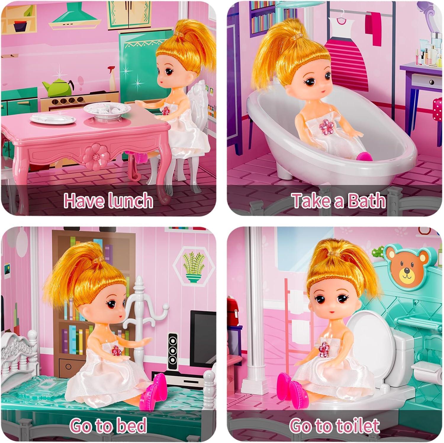 Casa de Construcción Kit Diy Juego de Simulación Edificio Juguetes Educativos para el Hogar para Niñas Niños para Niñas Niños a Partir de 3 Años