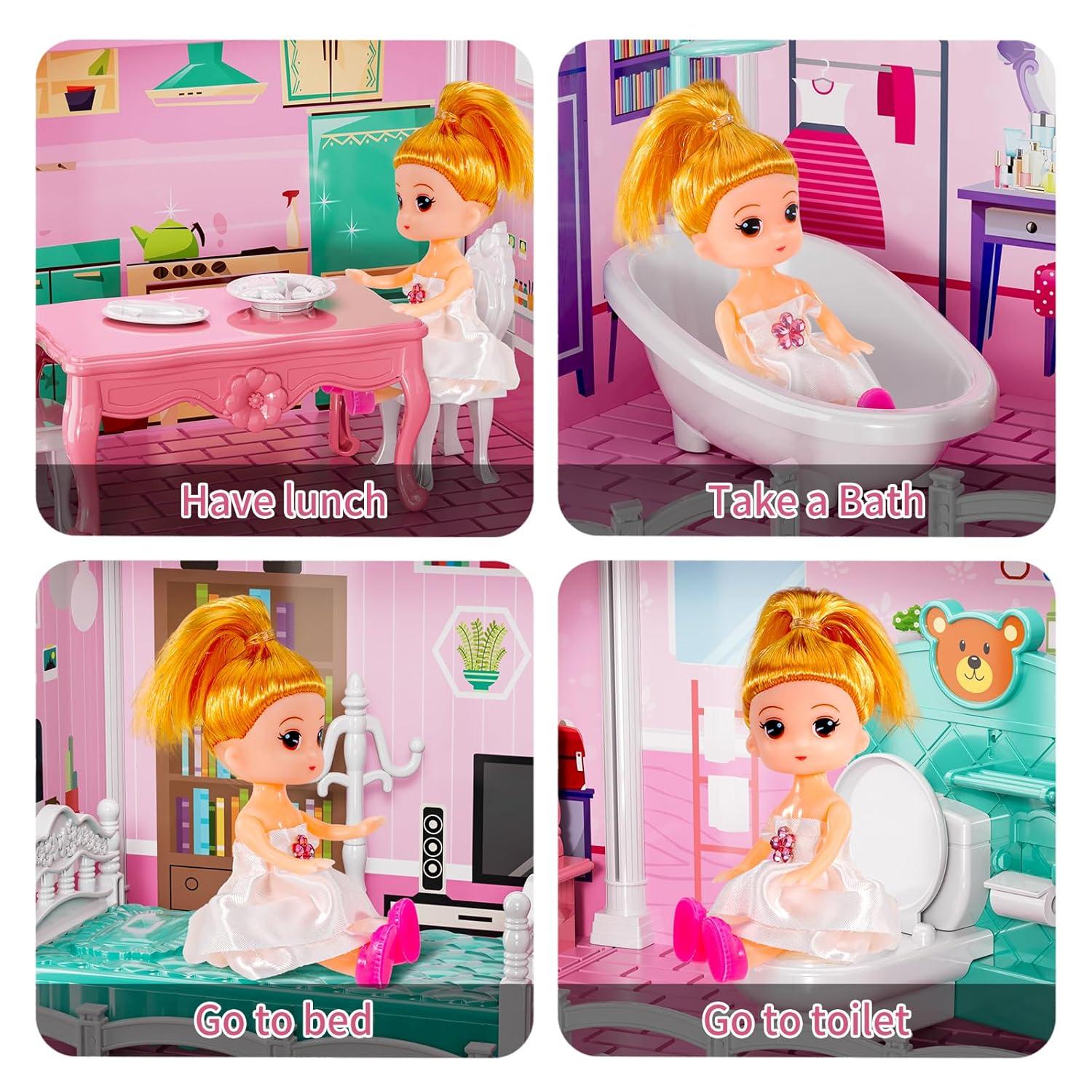 Casa de Construcción Kit Diy Juego de Simulación Edificio Juguetes Educativos para el Hogar para Niñas Niños para Niñas Niños a Partir de 3 Años